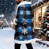 Men's Christmas Long Hooded Cardigan With Pockets Warm Jacket