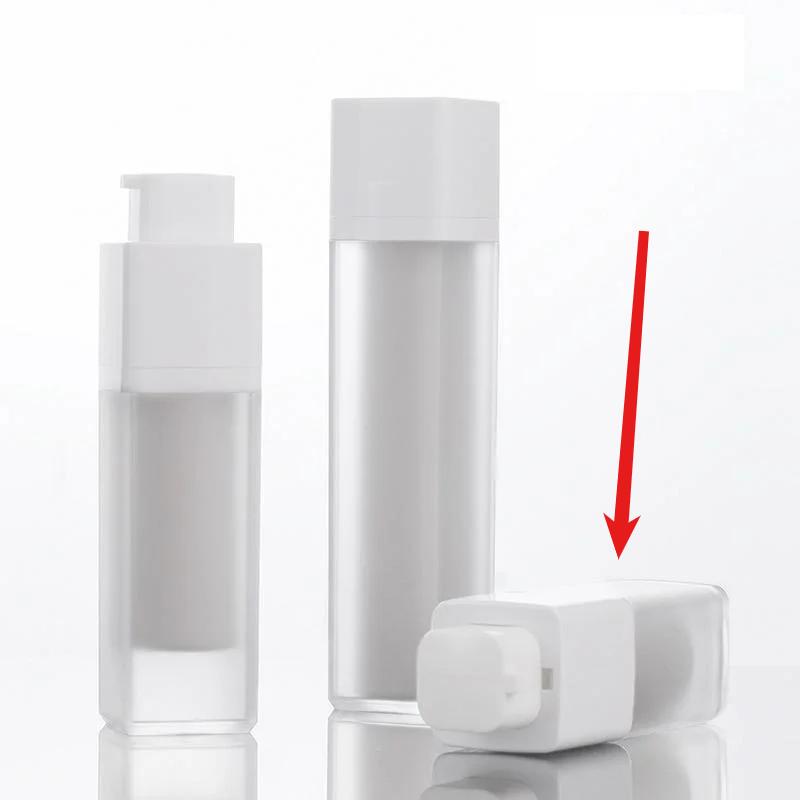 1Pc 15/30/50ml Square Vacuum Bottle Press Lotion Empty Liquid Foundation Makeup Portable Lady Cosmetic Container