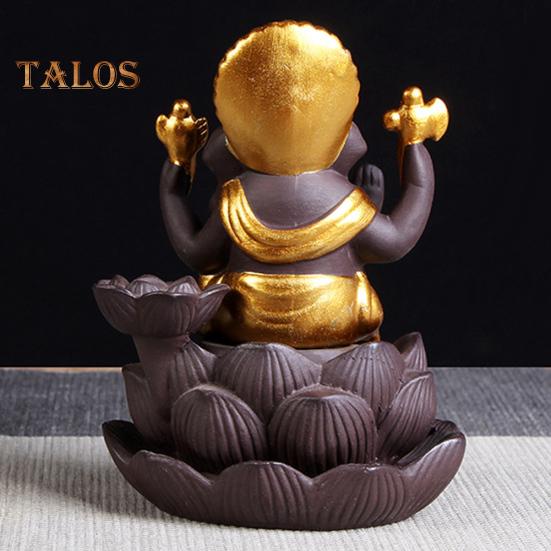 CO&LO Lord Ganesha India Elephant God Backflow Incense Burner Censer Holder Gift Decor