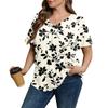 Women's Plus Size Fashionable Casual Loose-Fit Short Sleeve Elegant V Neck Blouse For Work