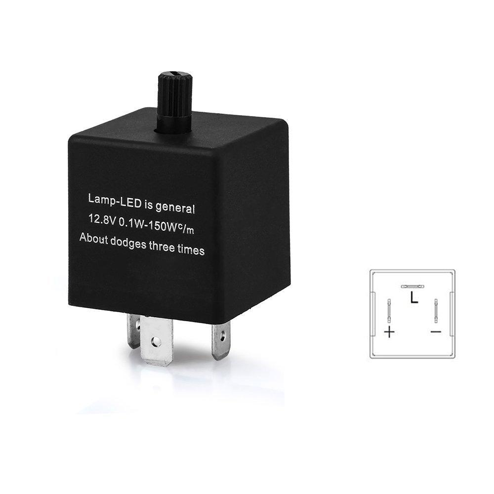 e-auto fun LED Compatible Flashing Speed Adjustable CF13KT High Fla Prevention Genuine Replacement 3-pin