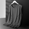 Men's Quick-Dry Ice Silk Sleeveless Mesh Vest - Large, Loose Fit for Summer Sports