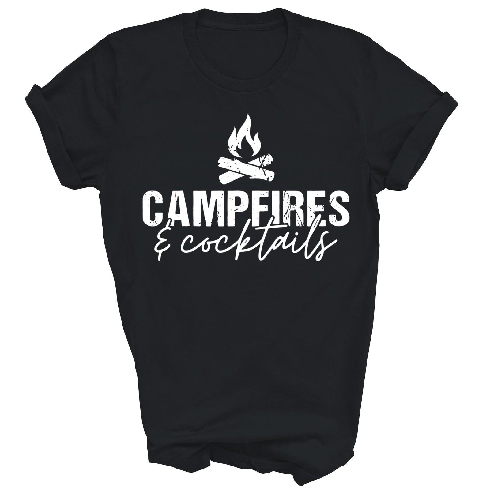 Campfires And Cocktails Camping Summer Unisex Shirt Gift XXXXL