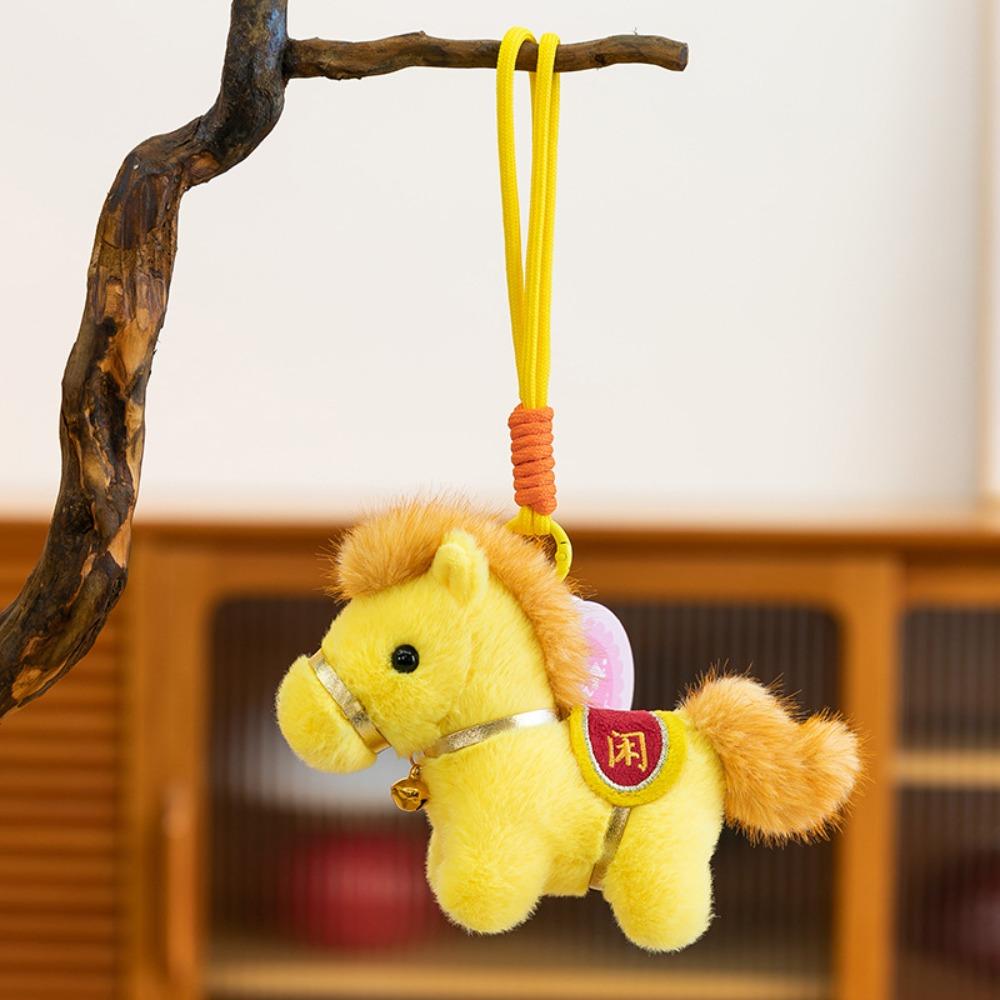 

Creative Plush Horse Doll Pendant Mascot Dolls Zodiac Pony Figurine Birthday Gift жовтий