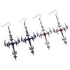 Silver Thorn Cross Earrings - Gothic Vampire Style Stainless Steel Pendant
