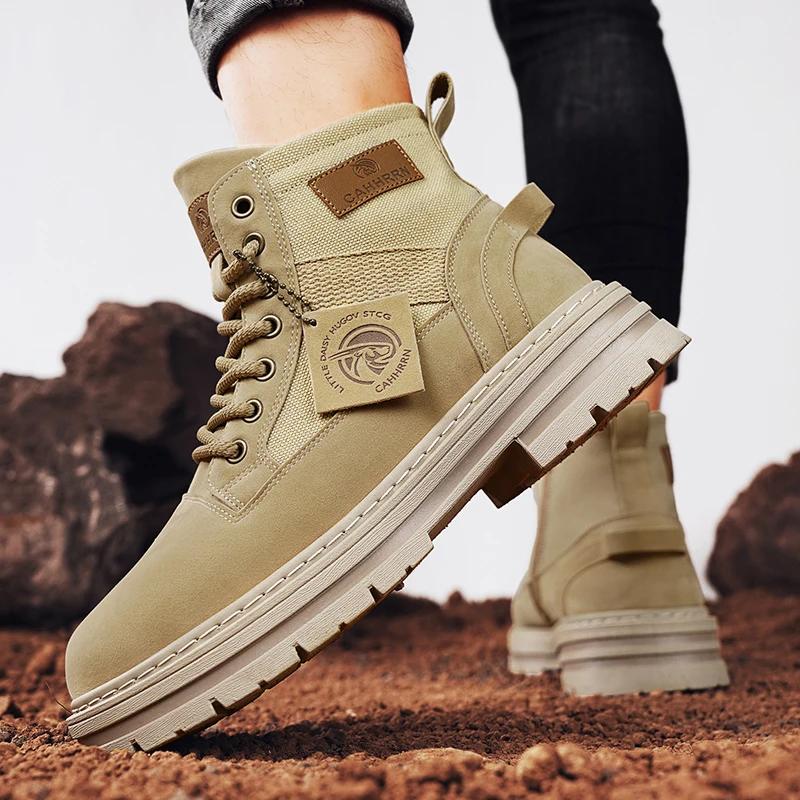 Motorcycle Boots Outdoor Ankle Boots Men's Sneakers Loafers Sports and Leisure Soft and Comfortable Wear-resistant Casual Shoes
