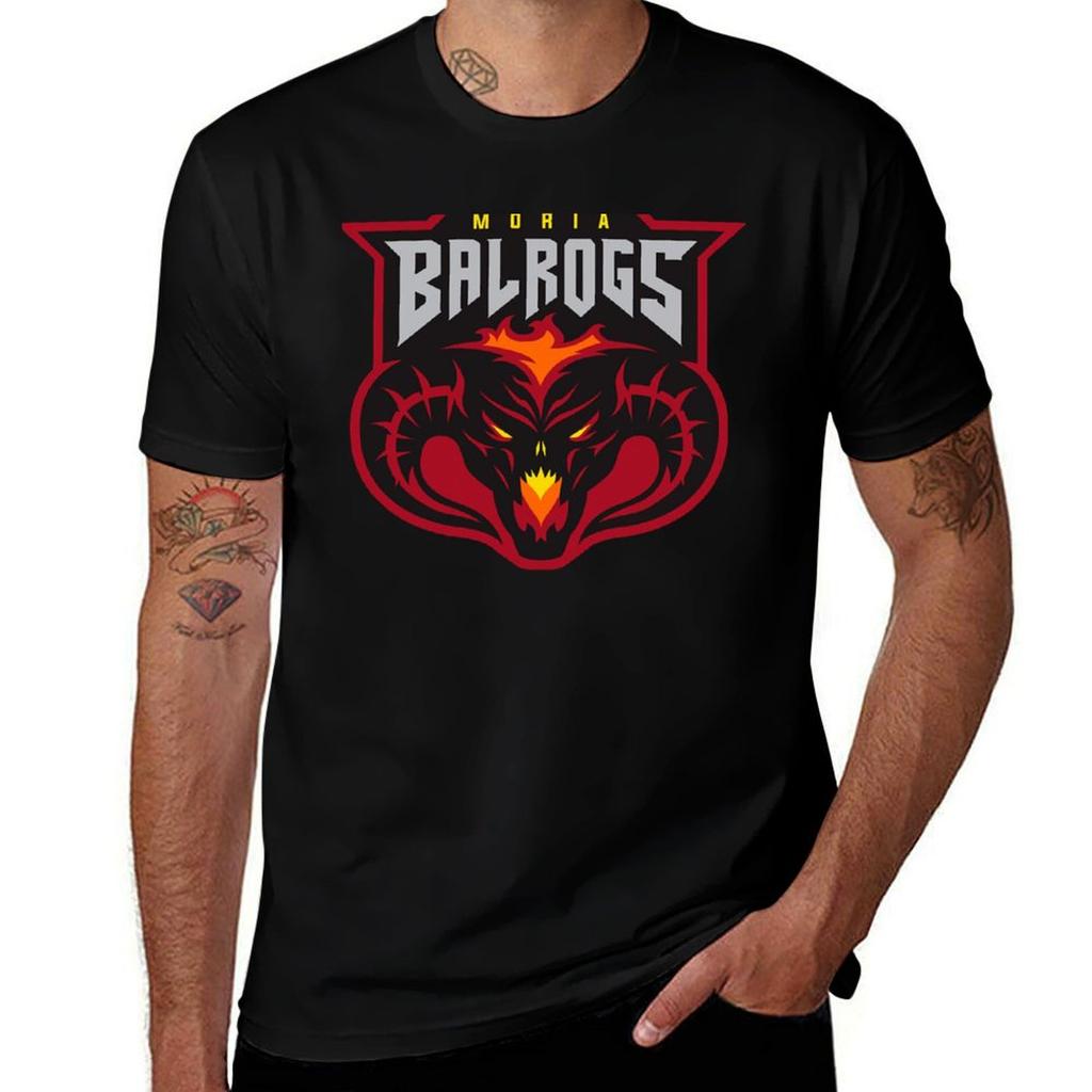 Moria Balrogs Team Logo Tshirt Casual Minimalist Short Sleeve Top