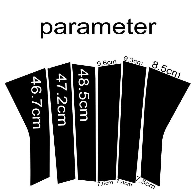 6 ST Polerade Stolpskydd Passar För Ford Edge 2015- Fönsterlistskydd BC-stolpe Tillbehör Klistermärke Blank Svart