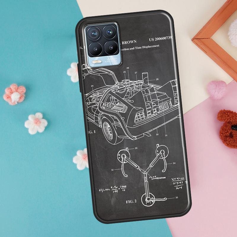 Back To The Future Time Machine For OnePlus 11 10 Pro 10T Nord CE 2 Lite Realme C55 C35 C33 C31 C30 C21Y GT Neo 5 3 2T Case