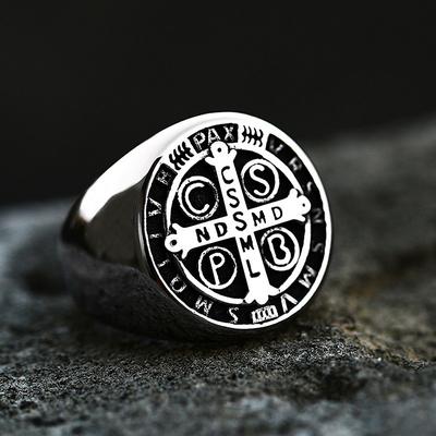 Mode Vintage Jesus Kreuz Ring Bibel Herren Brief Ring Fahrrad Schmuck personalisierte Geschenk