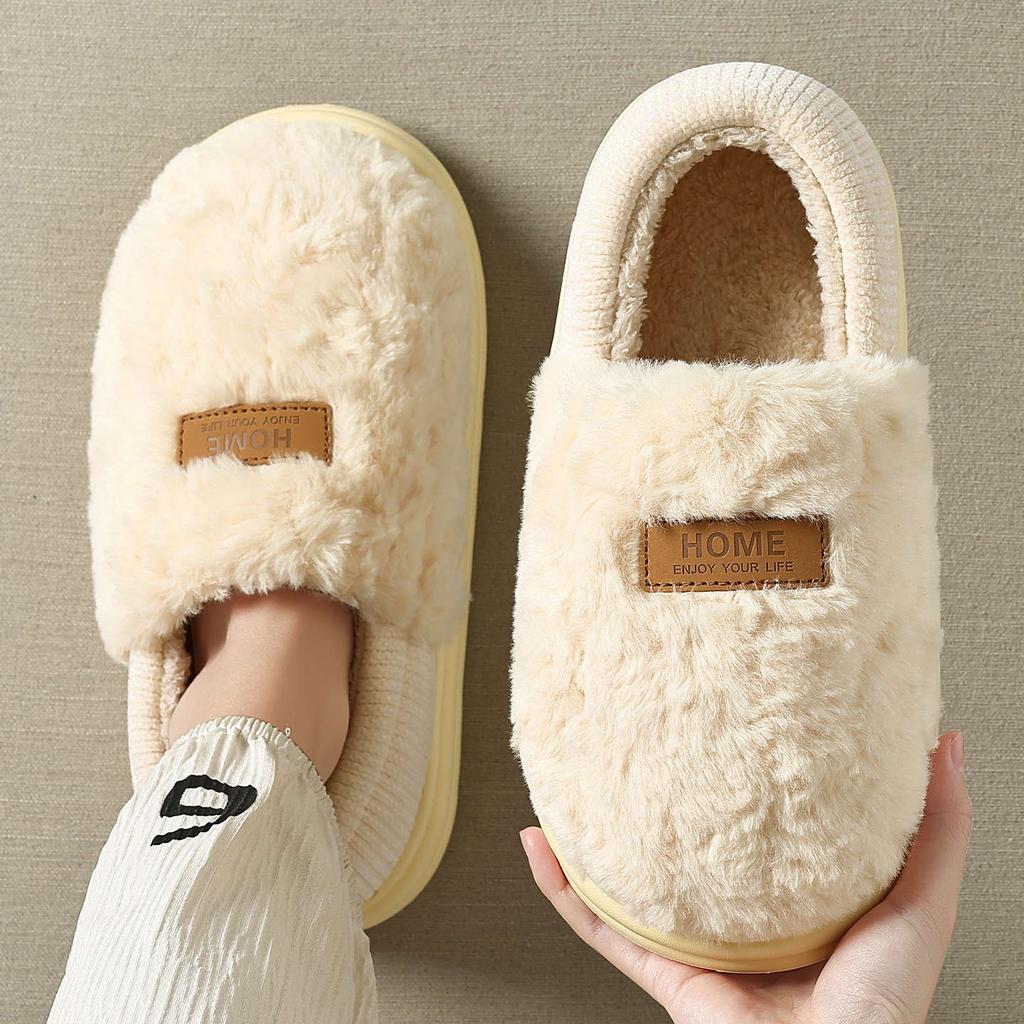 Duoduo Velvet Cotton Slippers Winter Bag and New Indoor Home Thick-soled Non-slip Plush Cotton Shoes