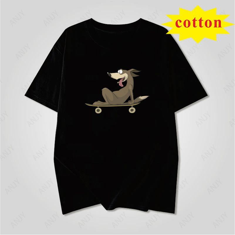 Fun Skateboarding Sausage Dog Printed Short Sleeved Tshirt With Funny Dog Pattern Unisex Casual Top