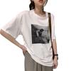 Round Neck Printed Large Size Short-sleeved T-shirt for Women In Summer Korean Style Loose Base Shirt Top for Women