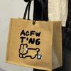 2025 Stylish Large-Capacity Linen-Look Tote Bag for Office Workers and Students