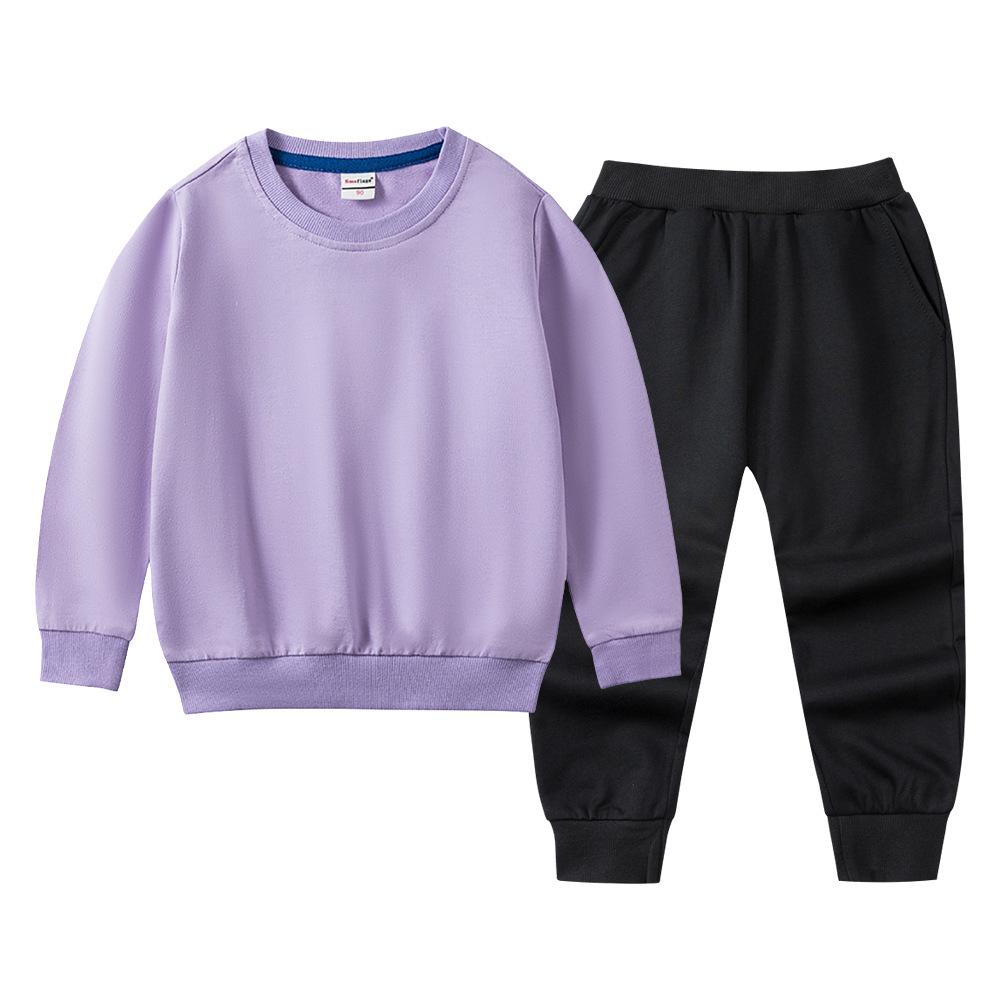 Children's Hoodie & Sweatpants Set: Autumn/Winter Casual Two-Piece with Custom Print Option