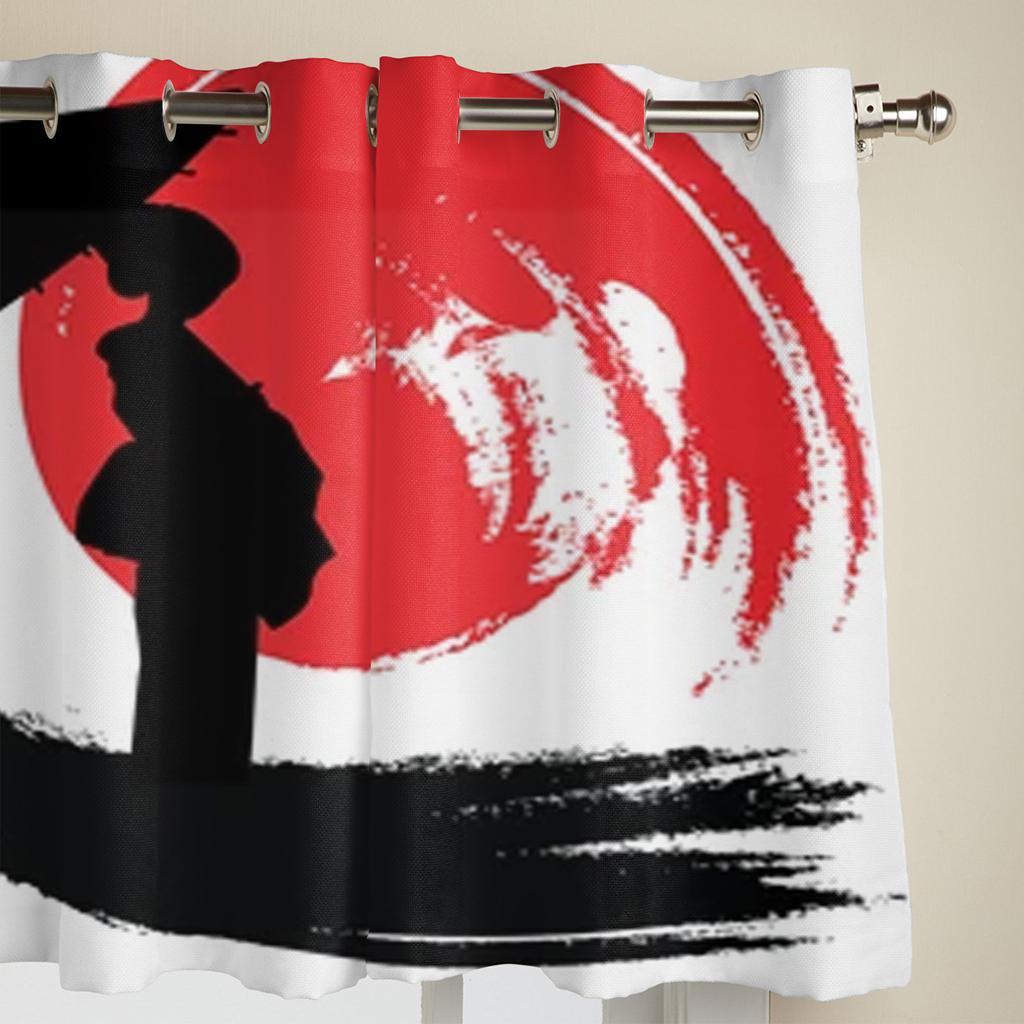 Geisha Japanische Fenstergardinen für Wohnzimmer Schlafzimmer Luxus Modern Küchengardinen Stoff Vorhänge