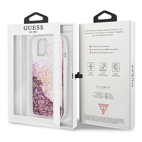 Guess Guhcp13Slg4Gpi iPhone 13 Mini 5,4Růžový/Pink Pevný obal 4G Velký tekutý třpyt