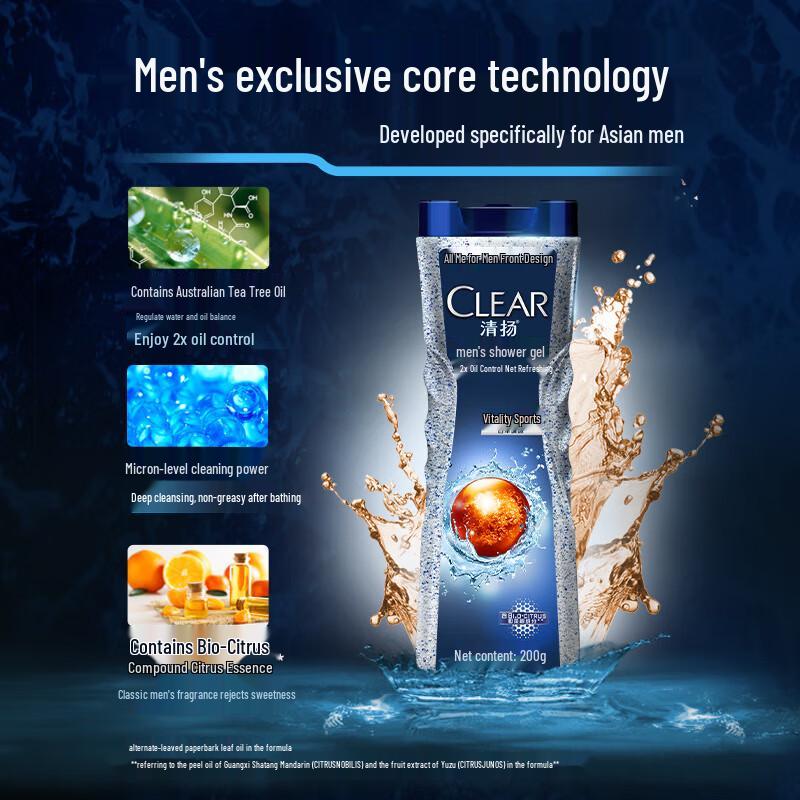 Clear Men's Active Sports Oil Control Shower Gel