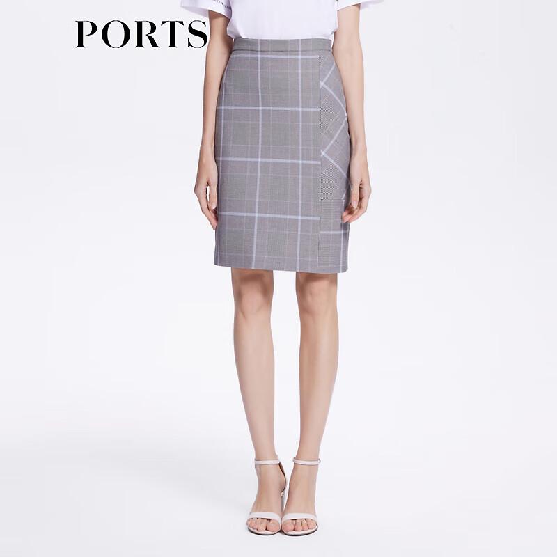 PORTS Women s Haze Blue Plaid Pleated Long Skirt M