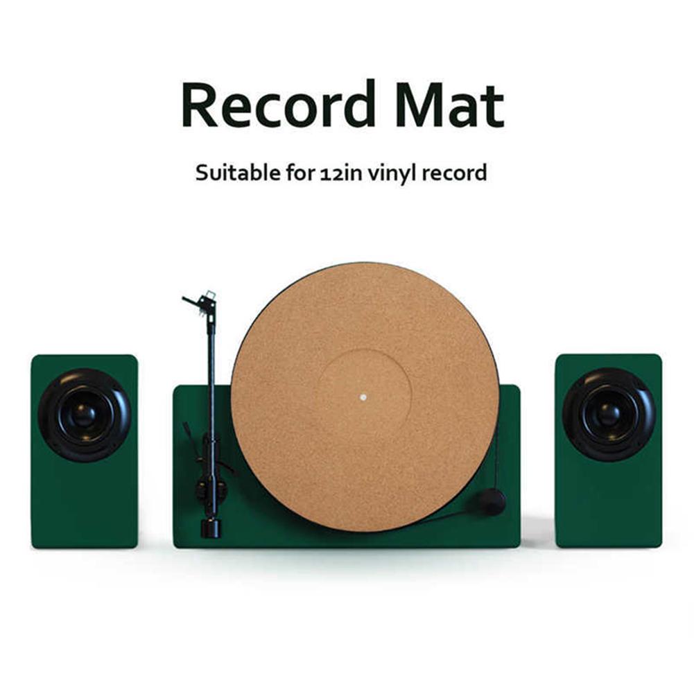 12in Record Pad Soft Cork Anti-Static Vinyl Mat Turntable Slipmat Pad Diameter 297mm Audio Controller Phonograph Accessories