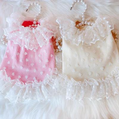 Chaleco de Encaje para Perro Amor Pequeña Hada Falda de Encaje Amor Falda de Lunares Arnés Chaleco para Perro Ropa de Verano para Perro Suministros para Perro Disfraz para Perro