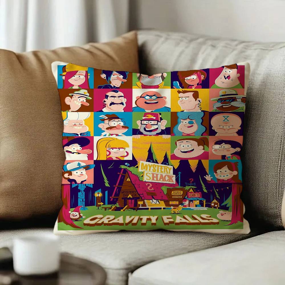 Cartoon Retro GGravity Falls Cushion Cover Pillowcase Upholstery Sofa Throw Pillow Home Decor Pillowcas