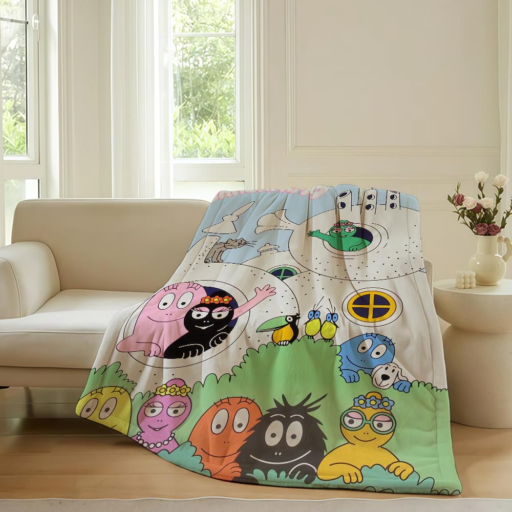 

Cartoon Barbapapa Cute Blanket Warm Soft Suitable For Bedroom Sofa Bed Living Room Office Travel Camping Gifts 75cmx90cm