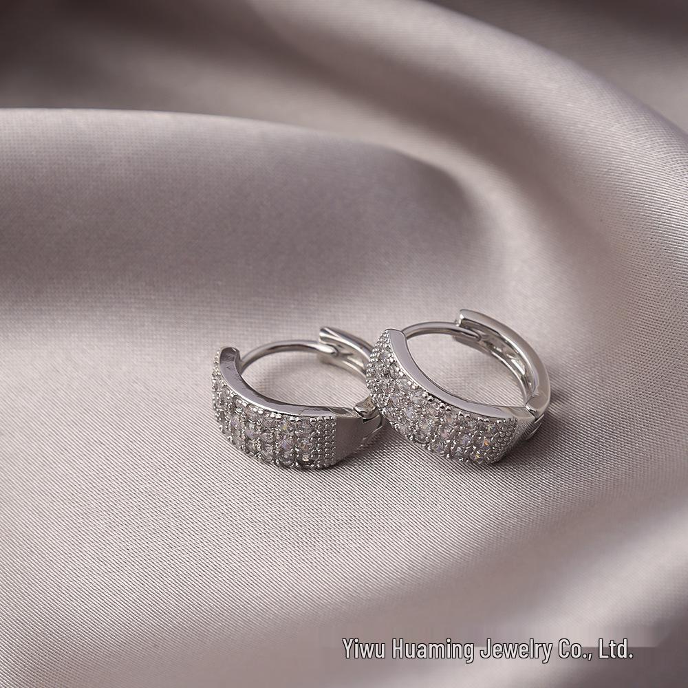 French Light Luxury Zircon Diamond Stud Earrings - Versatile & Trendy Styles