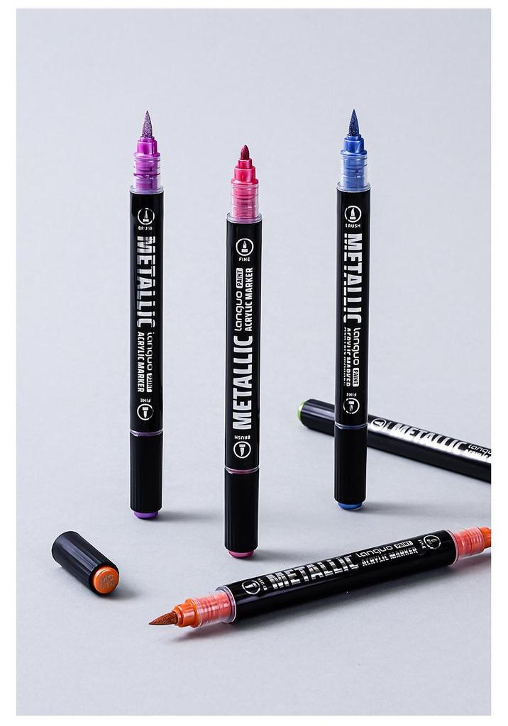 48-Color Blue Fruit Metallic Acrylic Marker Pen Set for Student Art and Drawing