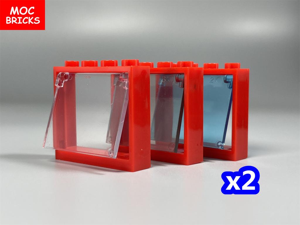 Non-Toxic Moc Bricks Door Frame Glass Window 1X4X3 60594 60603 Diy Architecture House Building Blocks Toys Kids Plastic Dolls