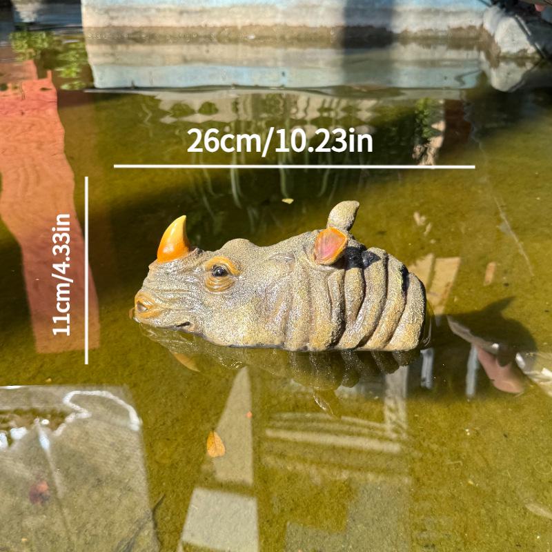 

Rhinoceros Pool Float Simulation Ornament: Outdoor & Fish Tank Water Decoration