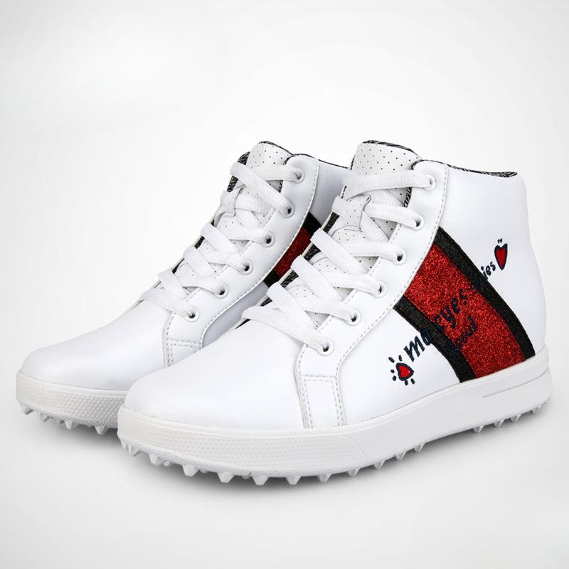 

Женские высокие туфли на скрытой платформе, Женская обувь, Обувь для гольфа, Водонепроницаемая обувь, Обувь из мягкой микрофибры EU34/CN35 белый