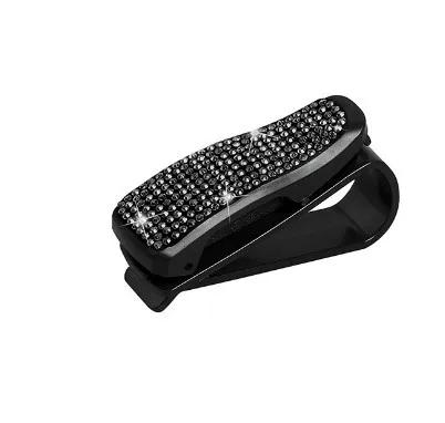 Car Sun Visor Sunglasses Clip Diamond Glasses Holder Eyeglasses Clips Card Ticket Holder Fastener Glasses Case Auto Accessories