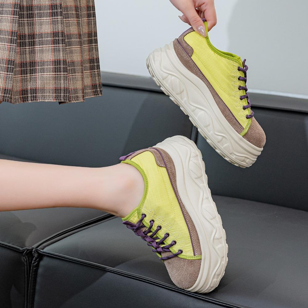 8cm Height Increasing Spring Summer Casual Shoes Women Chunky Sneakers Soft Comfortable Colorful Sweet Ladies Mesh Shoes Breathable