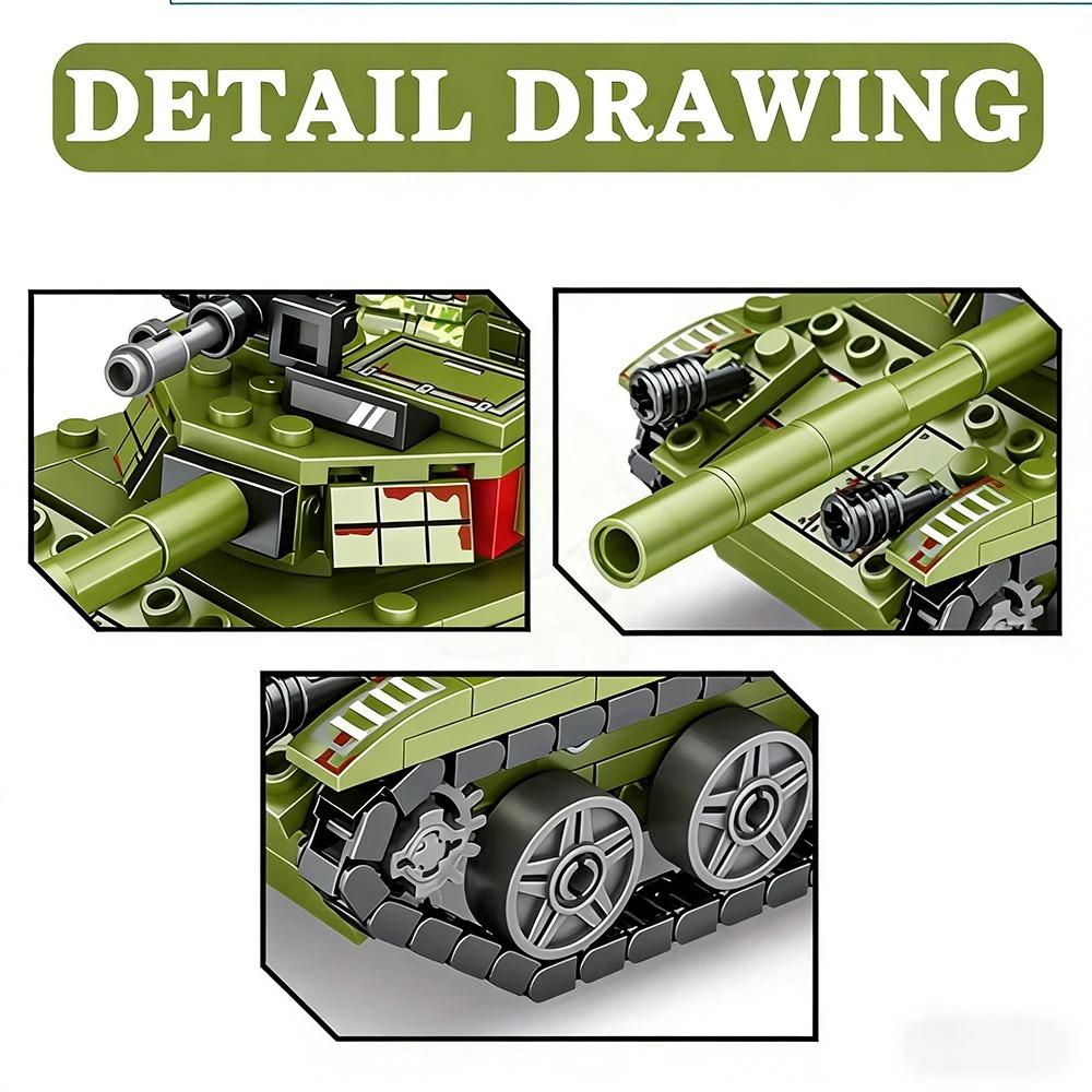 Military T-85 Main Battle Tank Vehicles Army Soldier Figures Building Blocks Kids Toys For Children Boy Gift