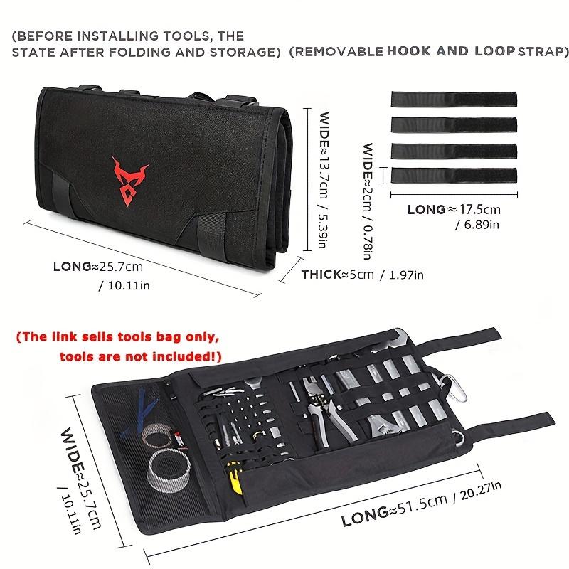 For MC-0130 MOTOCENTRIC Motorcycle Tool Bag - Durable Nylon, Adjustable Strap, Multi-Compartment Storage for Tools and Accessories