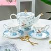 Blue Bird Ceramic Coffee Mug Saucer Retro Afternoon Tea Coffee Cup Teapot Saucer Sets Couple Cup Set Home Creative Drinkware Mug