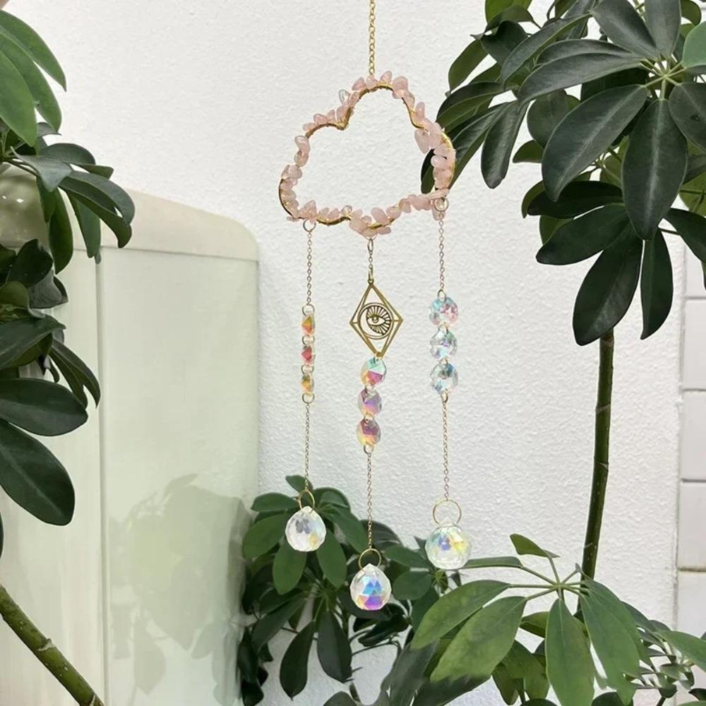 Handmade Suncatcher Chandelier Hanging Rainbow Catcher Wind Chimes Pendant  Bedroom Balcony Patio