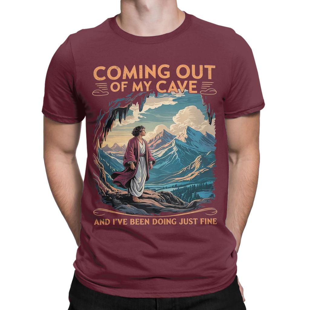 Jesus Coming Out Of My Cave T Shirts Unisex Pure Cotton Vintage TShirts Crewneck Tees Short Sleeve Clothes 6XL