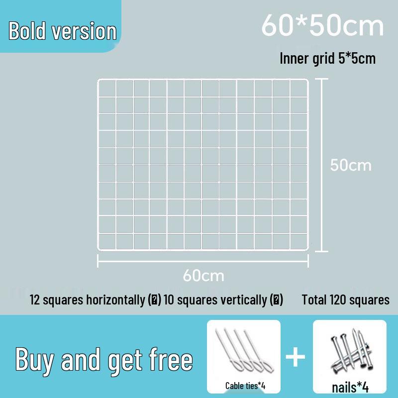 White Wire Mesh Grid Display Rack for Photos & Storage