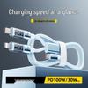 PD100W Transparent Flash Charging Cable for iPhone 14/12 with Light Data Connector