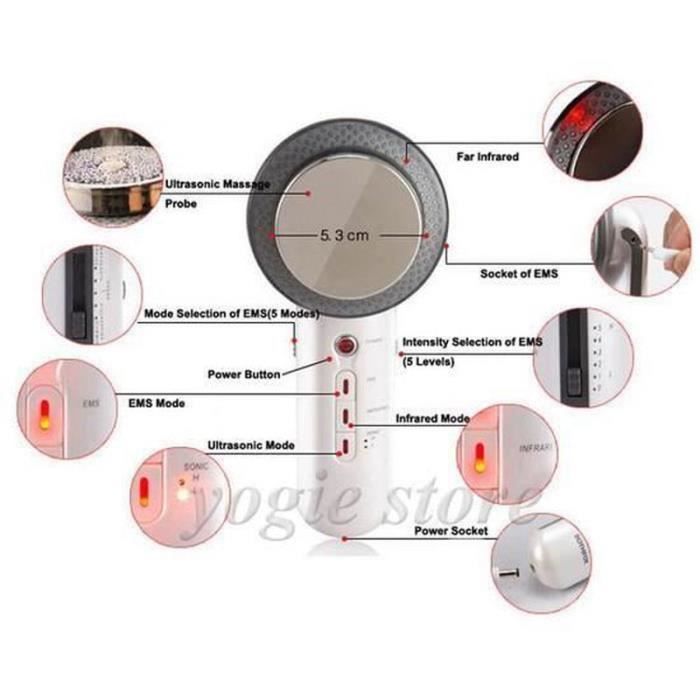 Masseur Anti-Cellulite - BO15766 - Ultrasons Cavitation - EMS - Infrarouge - Perte de Poids