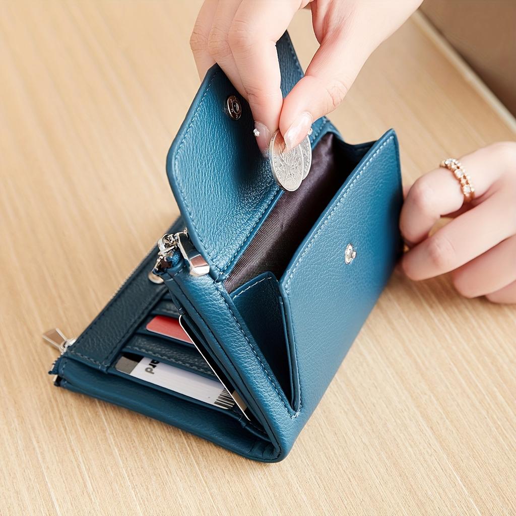 Vintage Chic Double Zipper Wallet Multi-card Coin Purse Portable Buckle Wallet