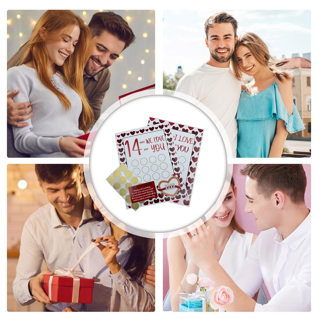 Valentine's Day Scratch Off 14 Things I Love About You 14 Things Option Customized DIY