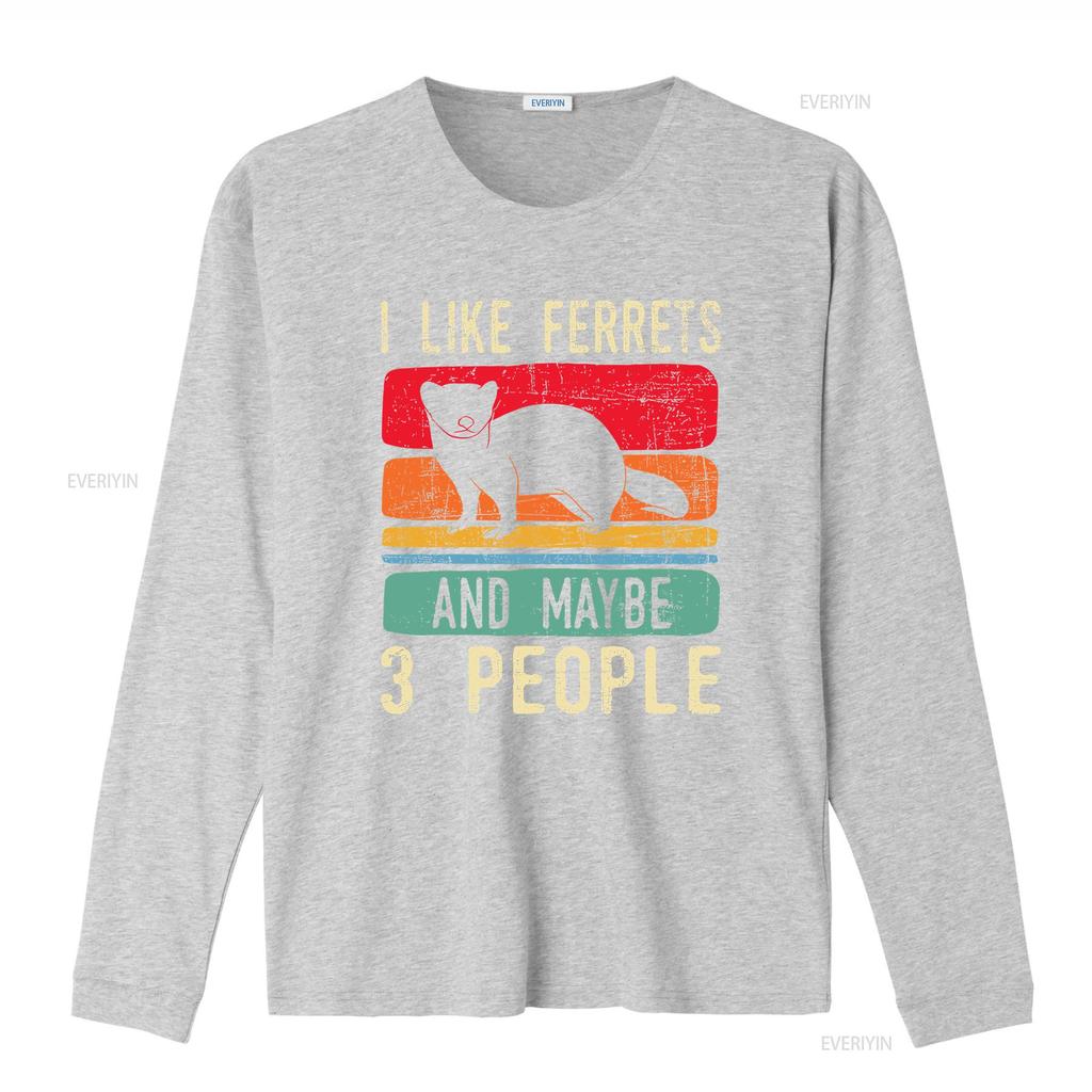 I Like Ferrets Ferret Lover Pet Owner Zoo Animal T Shirt Vintage Washed Stretched Unisex Streetwear Fashion Breathable