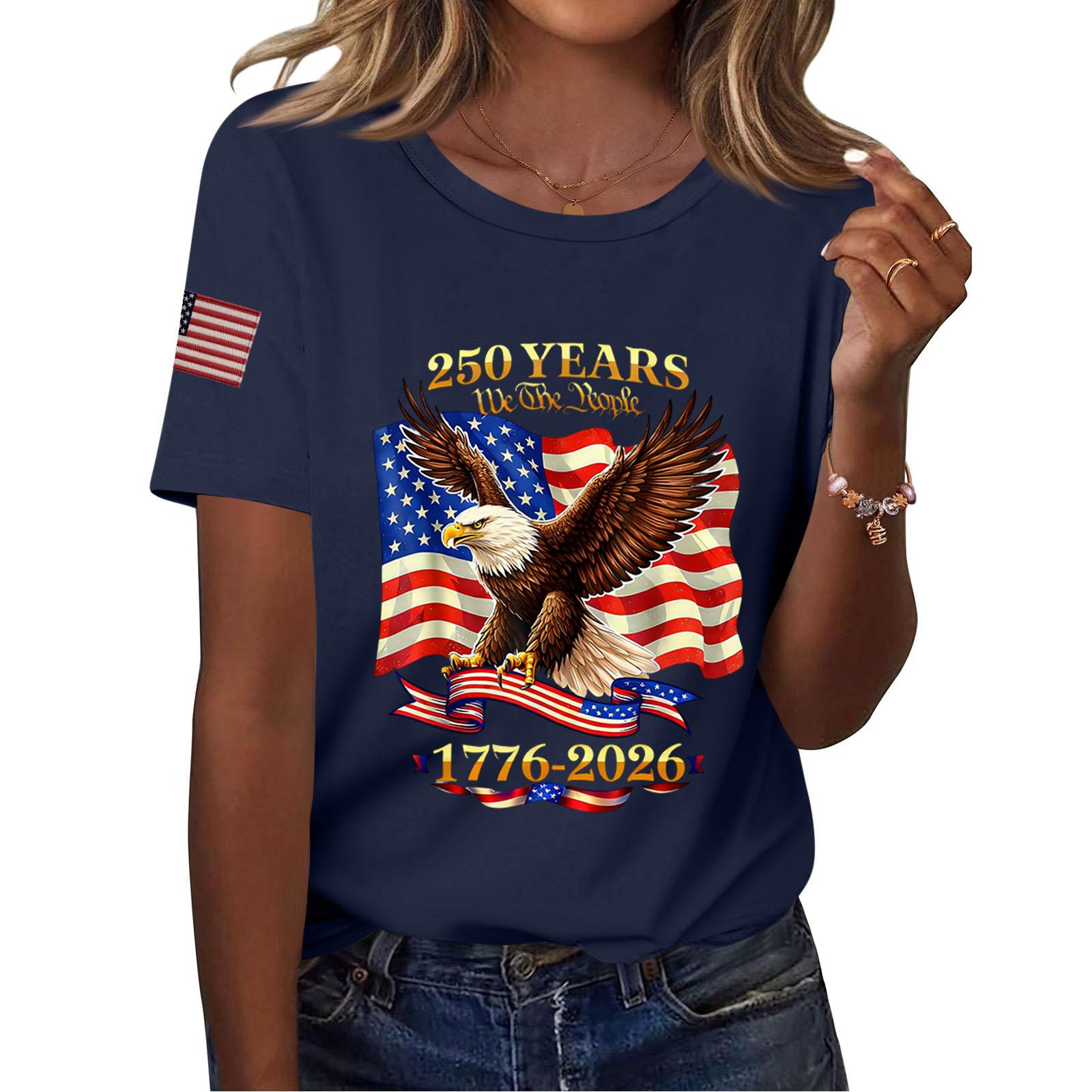 

Women s Fashion Casual Printed Short Sleeve Round Neck Pullover Tops XL Темно-синій