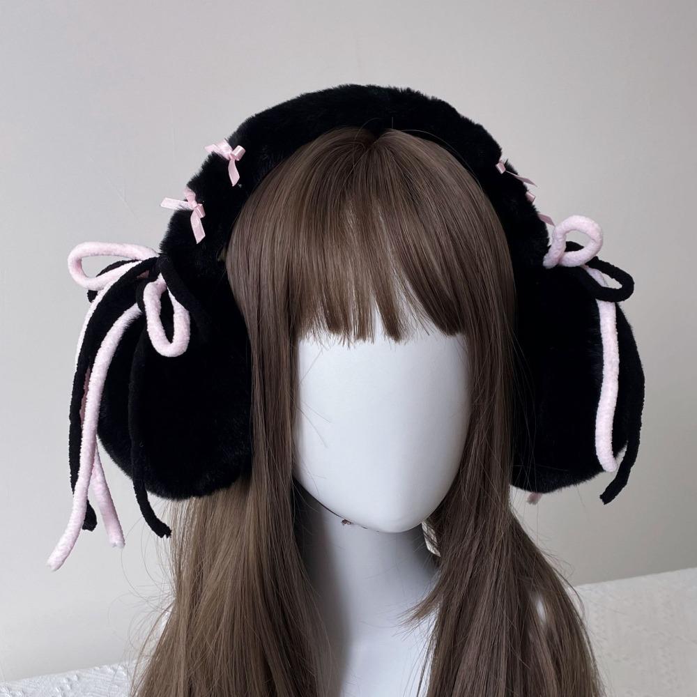 Trendy Earflap Bowknot Earmuffs Y2k Soft Winter Ear Warmer Thicken Cold Protection Plush Ear Cover Cold Weather