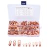 140pcs Open Barrel Wire Crimp Terminal 9‑Type Copper Ring Lugs Connector Universal for Cars