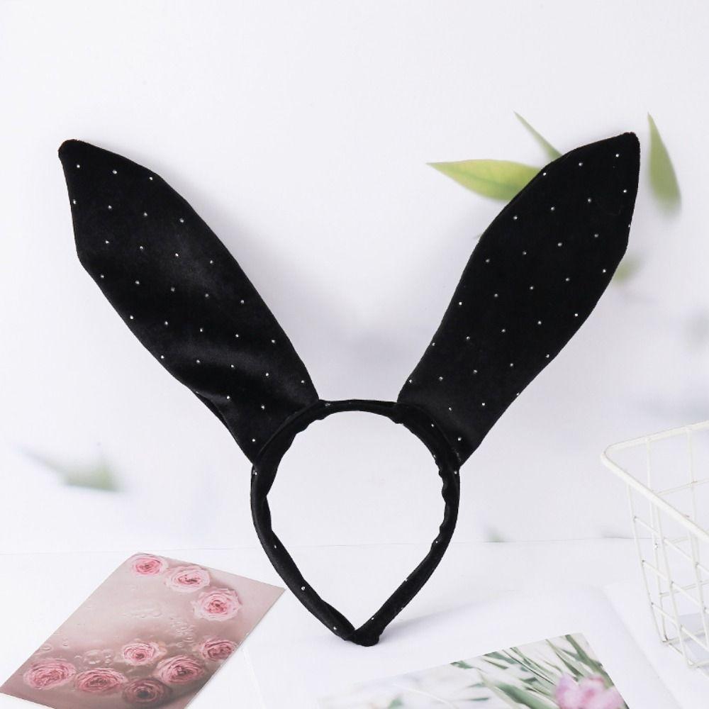 Velvet Fabric Rabbit Ear Headband Big Bunny Ears Party Headband Hair Accessories Christmas Party