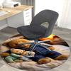 1pc Anime Design Round Carpet - Cute Teddy Bear and Bunny Print Chair Mat for Office, Home Decor, Living Room, Bedroom, Game Room Decoration.K003